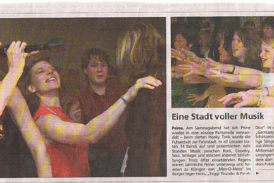 Zeitungsausschnitt aus Peine vom Honky Tonk Festival